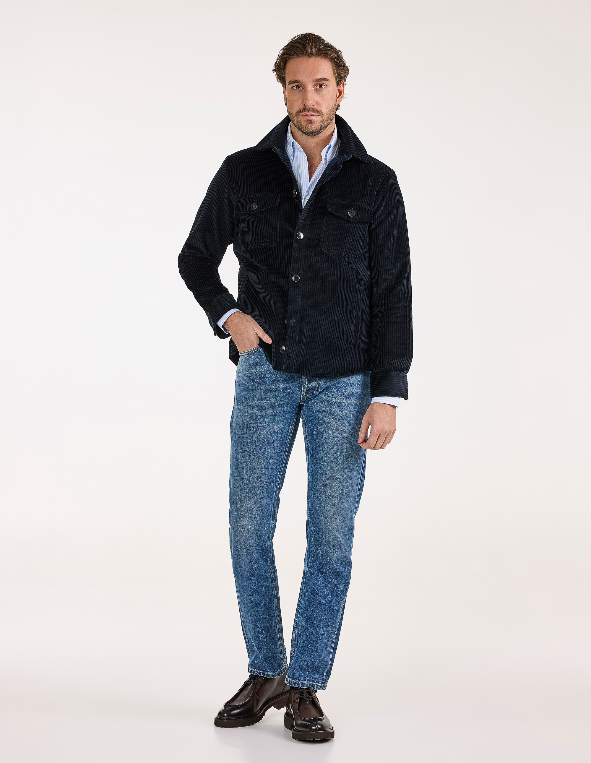 Firenze Overshirt Manchester Marinblå