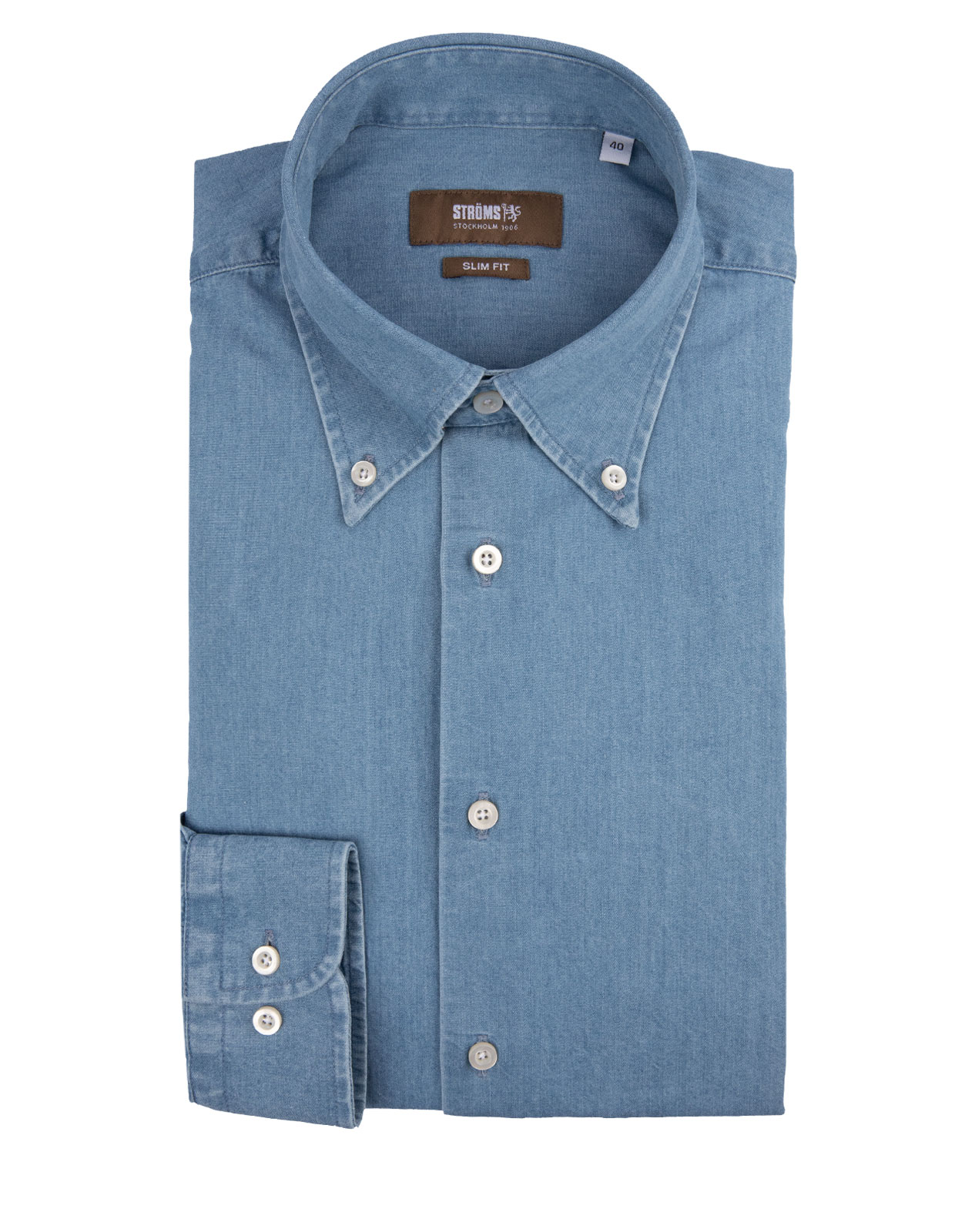 Slim Fit Skjorta XLÄ Denim Blå