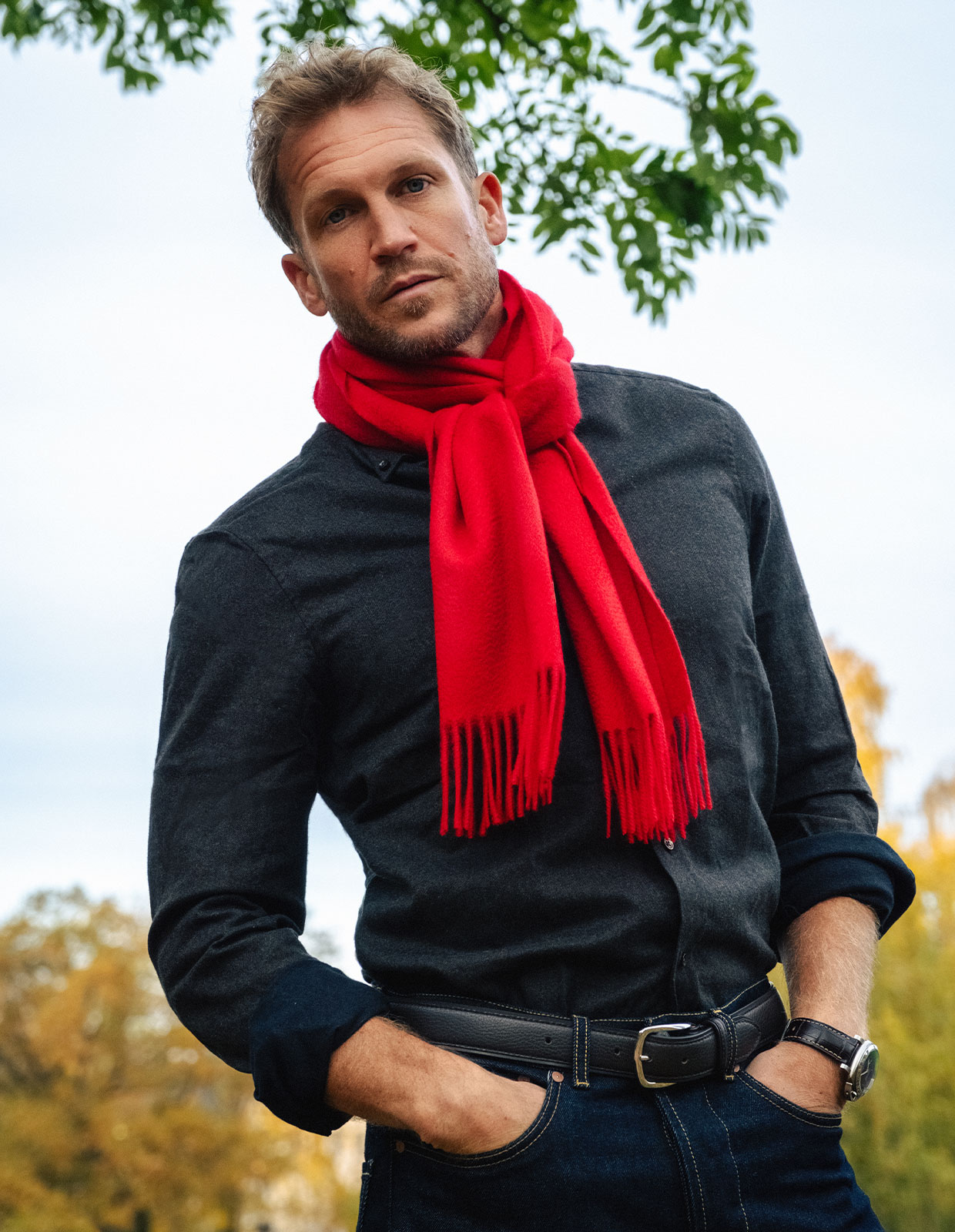 Cashmere Scarf Klarröd One Size