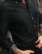 Regular Fit Skjorta Denim Vintage Svart 46