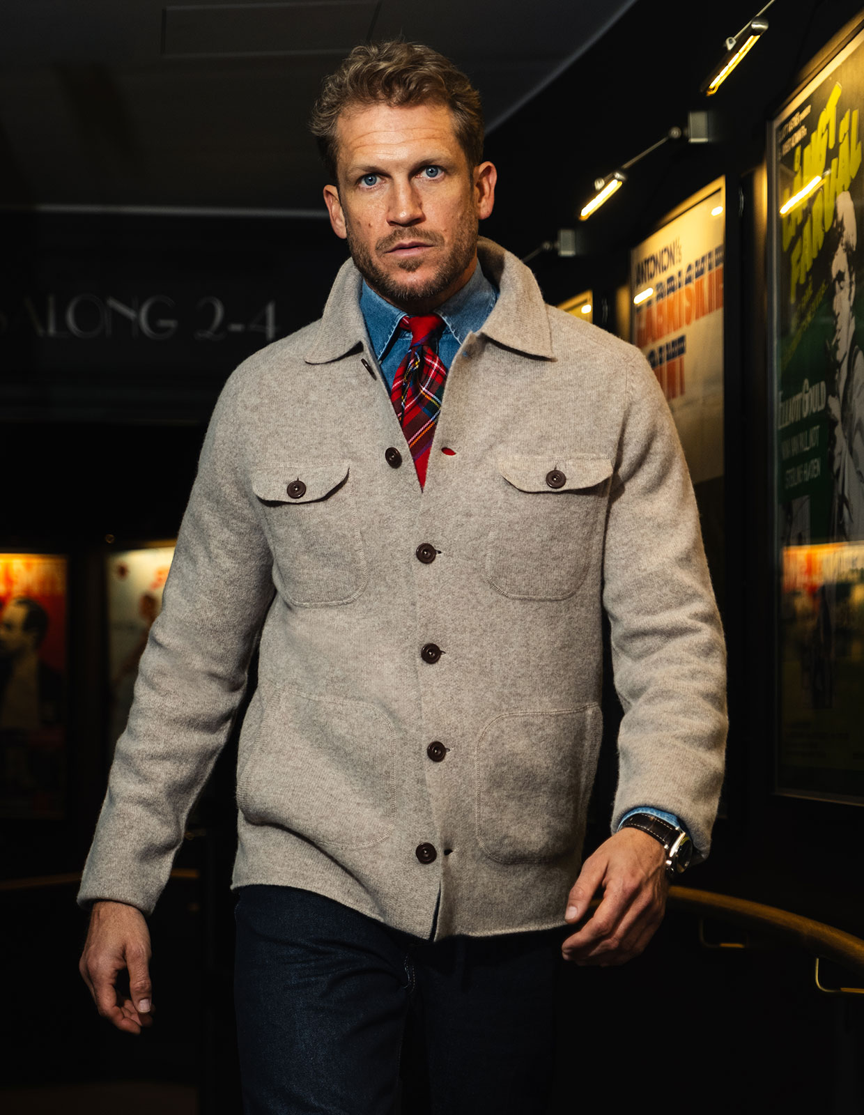 Ferndale Stickad Overshirt Ull Beige