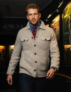 Ferndale Stickad Overshirt Ull Beige