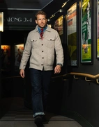 Ferndale Stickad Overshirt Ull Beige