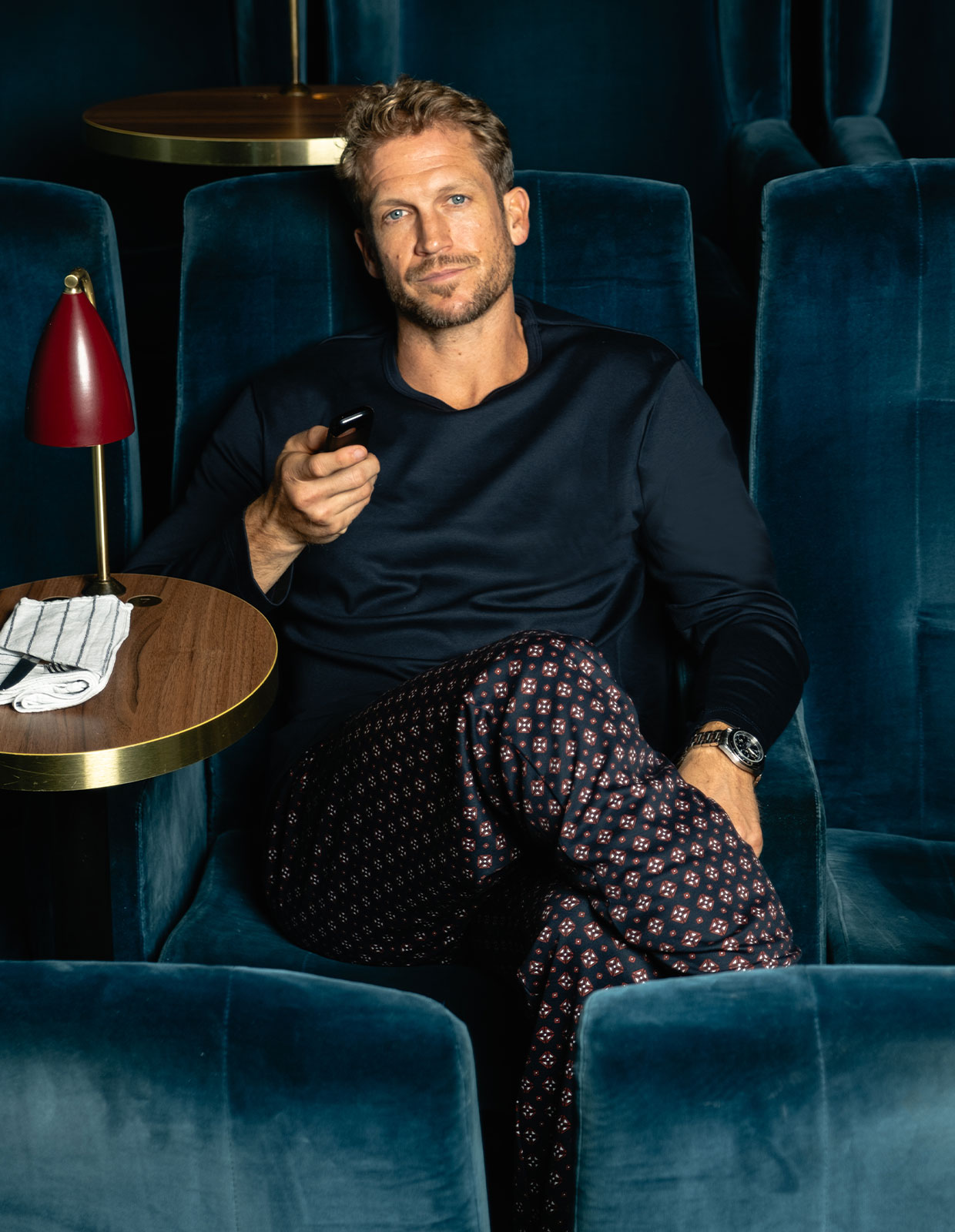 Relax Comfy Pyjamas Bomull Marinblå