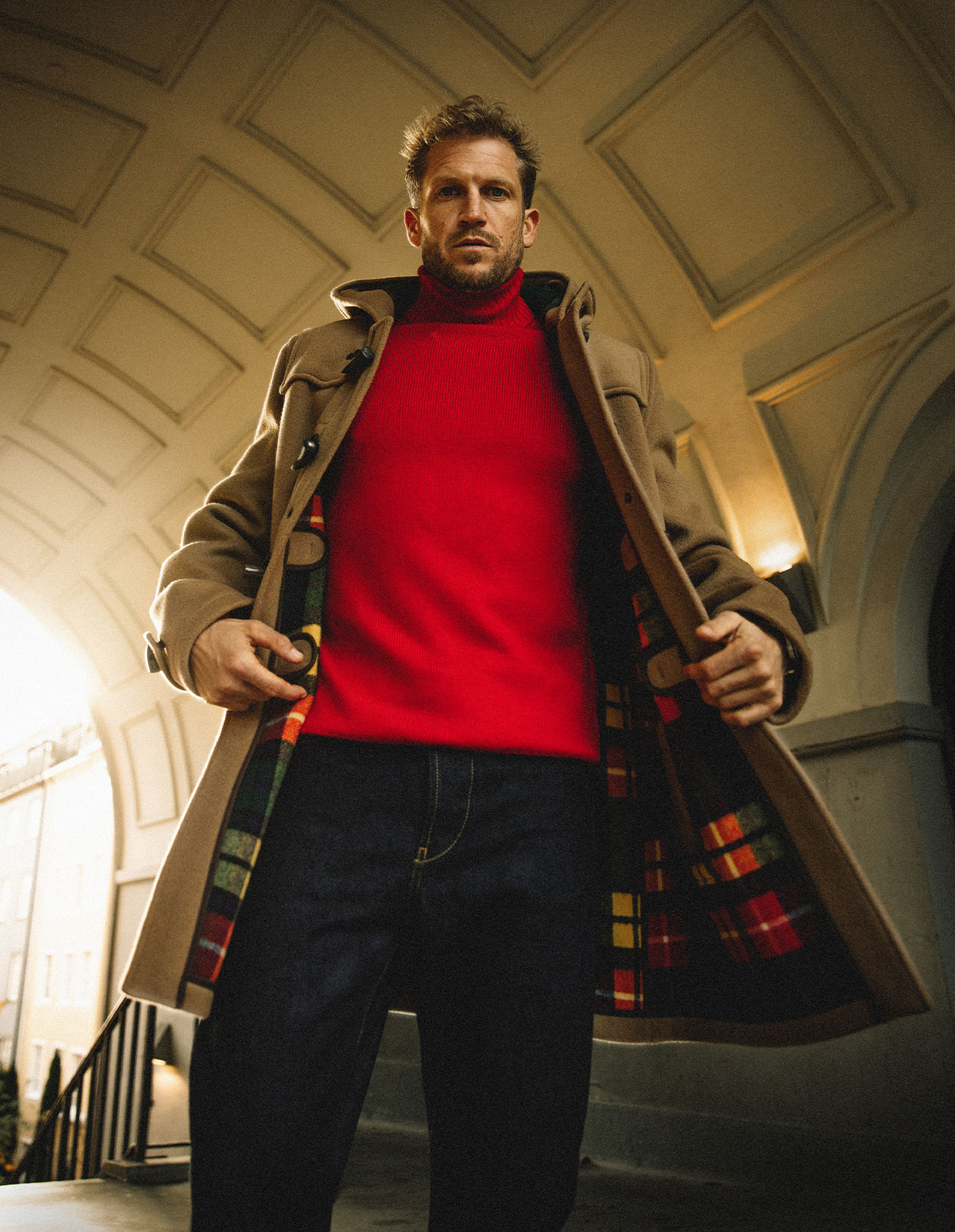 Morris Duffle Coat Camel Buchanan Stl M