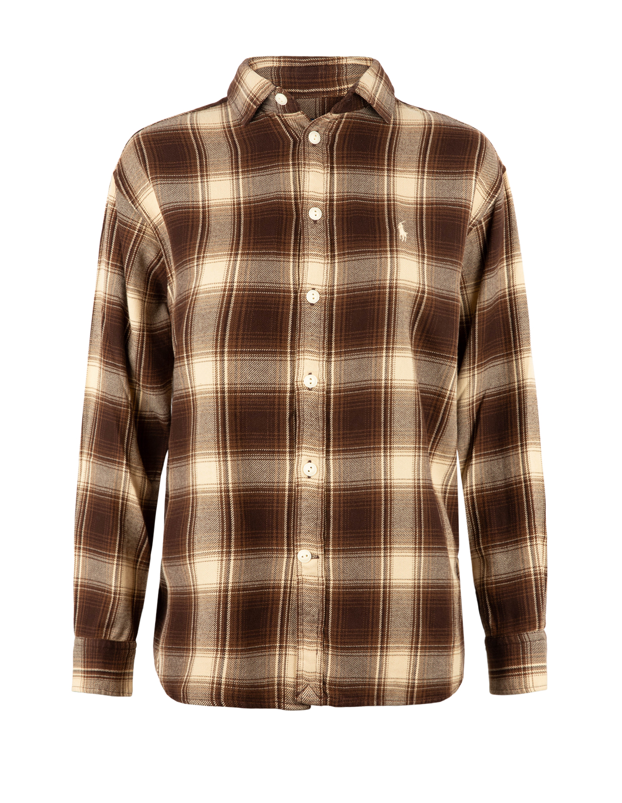 Flanellskjorta Brun/Creme
