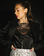 Zara Halsband Rhodium/Crystal