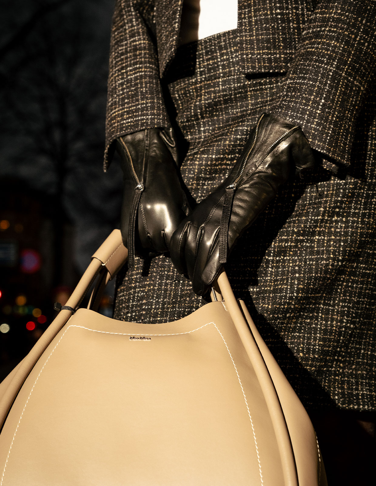 Vera Handske Läder Svart