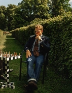 Slim Fit Skjorta Flanell Bomull Cashmere Ljusblå 43