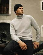 Polotröja Ull/Cashmere Ljusgrå