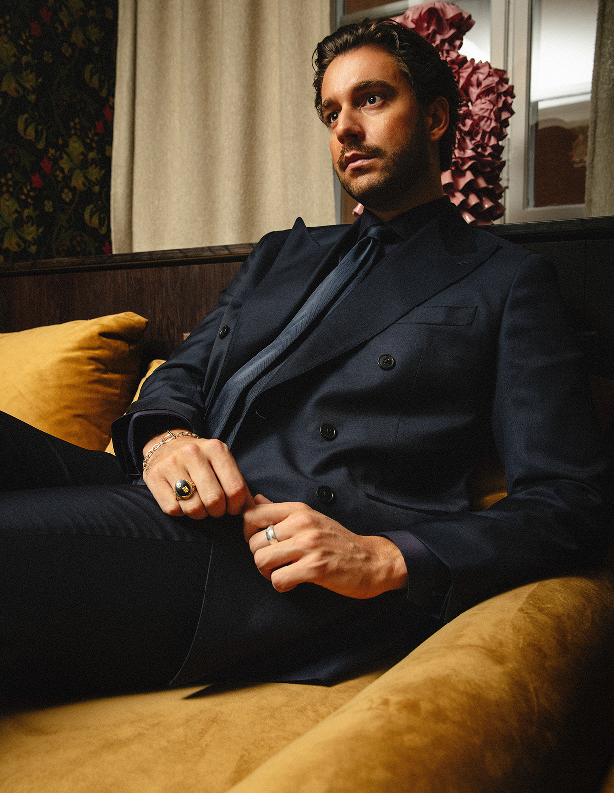 Slim Fit Skjorta Signature Twill Marinblå 42