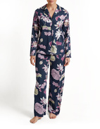 Pyjamas Bomull/Tencel Marinblå/Lila