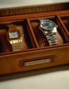 Klockbox Getmocka Läder Beige/Brun