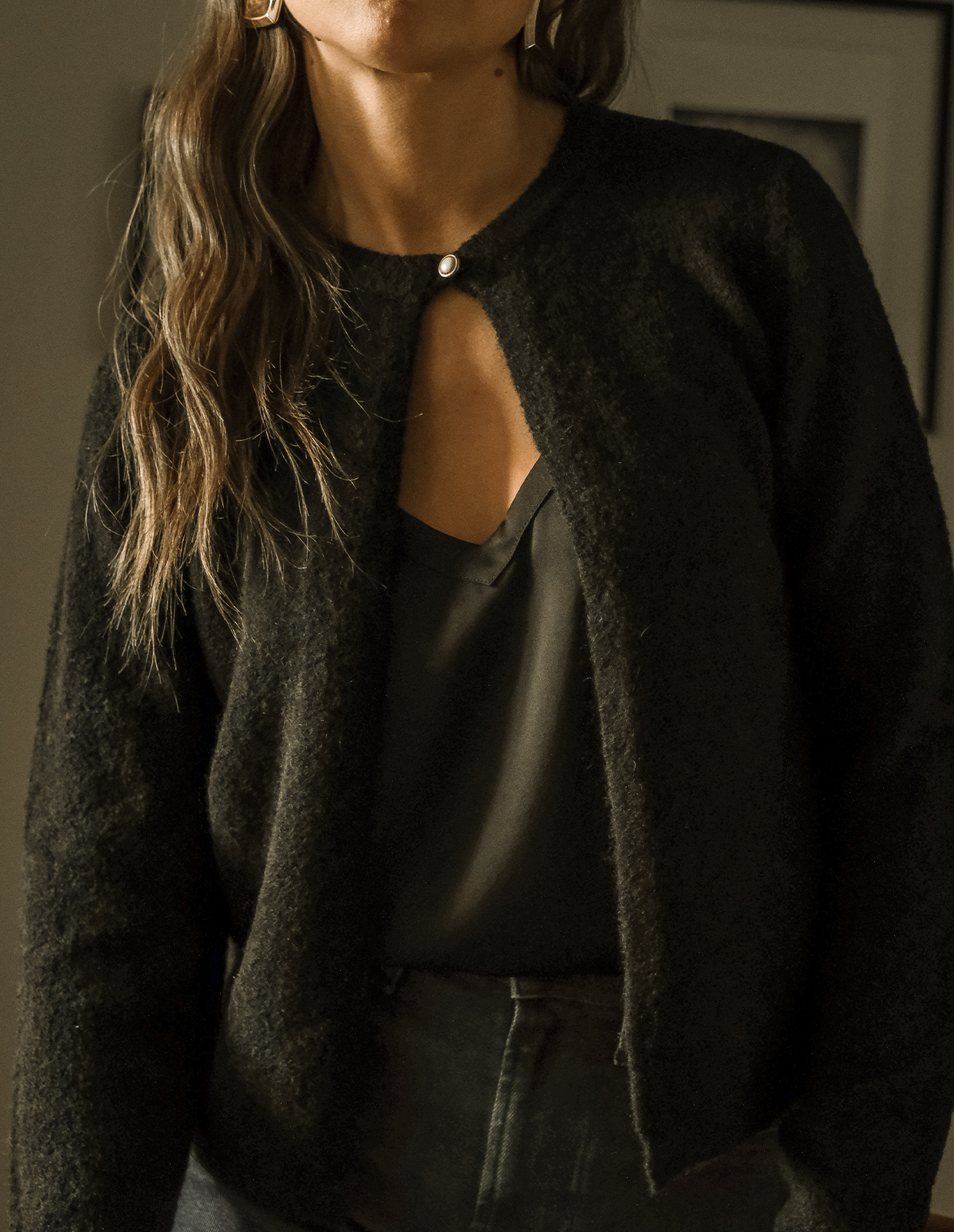 Shin Top Siden Svart