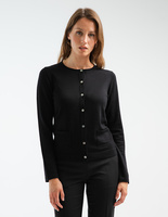 Cardigan Merinoull Svart