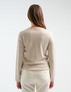 Cardigan Merinoull Ljusbeige
