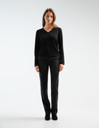 V-Hals Tröja Merinoull Black Stl S