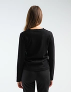 V-ringad Tröja Merinoull Svart S