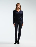 V-ringad Tröja Merinoull Navy