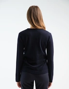 V-ringad Tröja Merinoull Navy