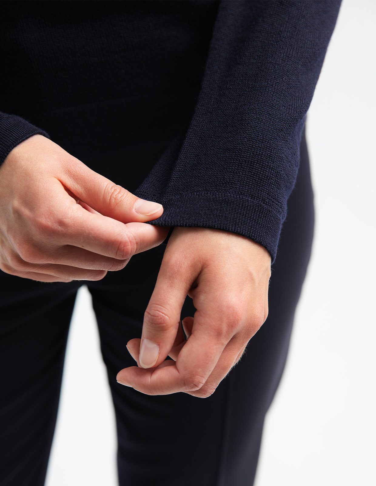 V-ringad Tröja Merinoull Navy