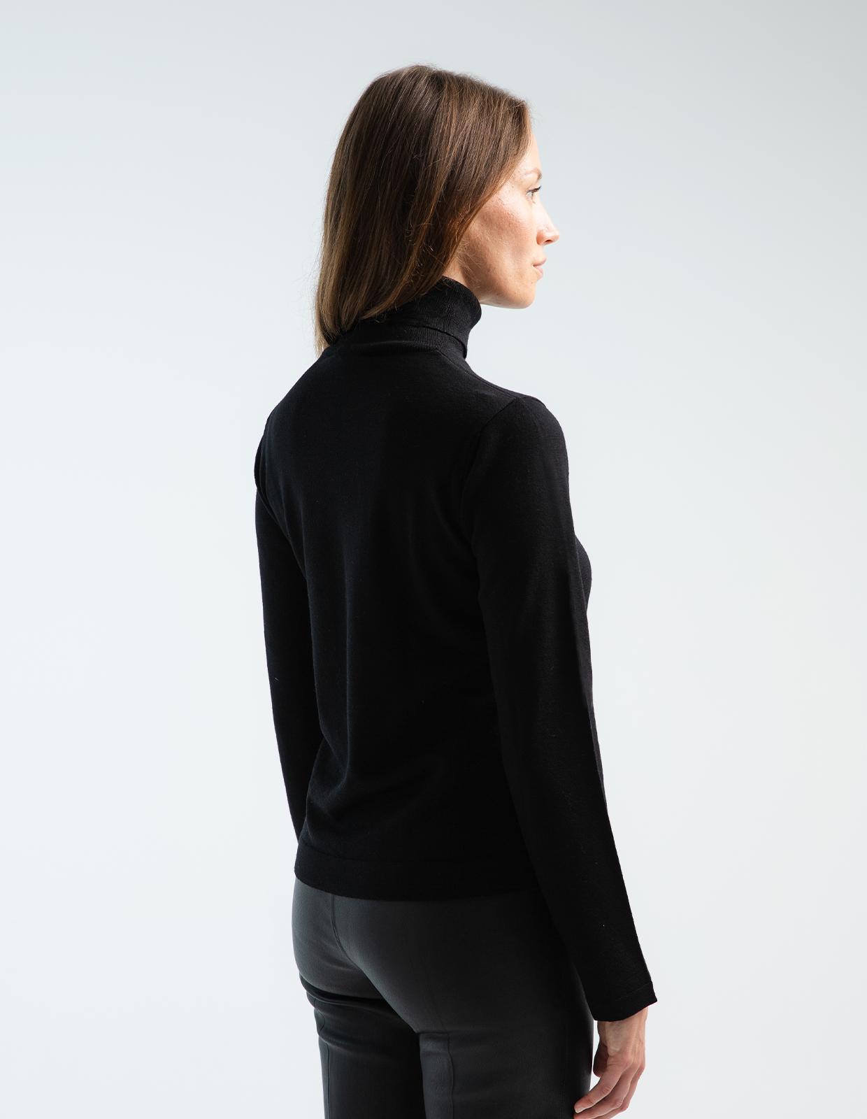 Polotröja Merinoull Svart