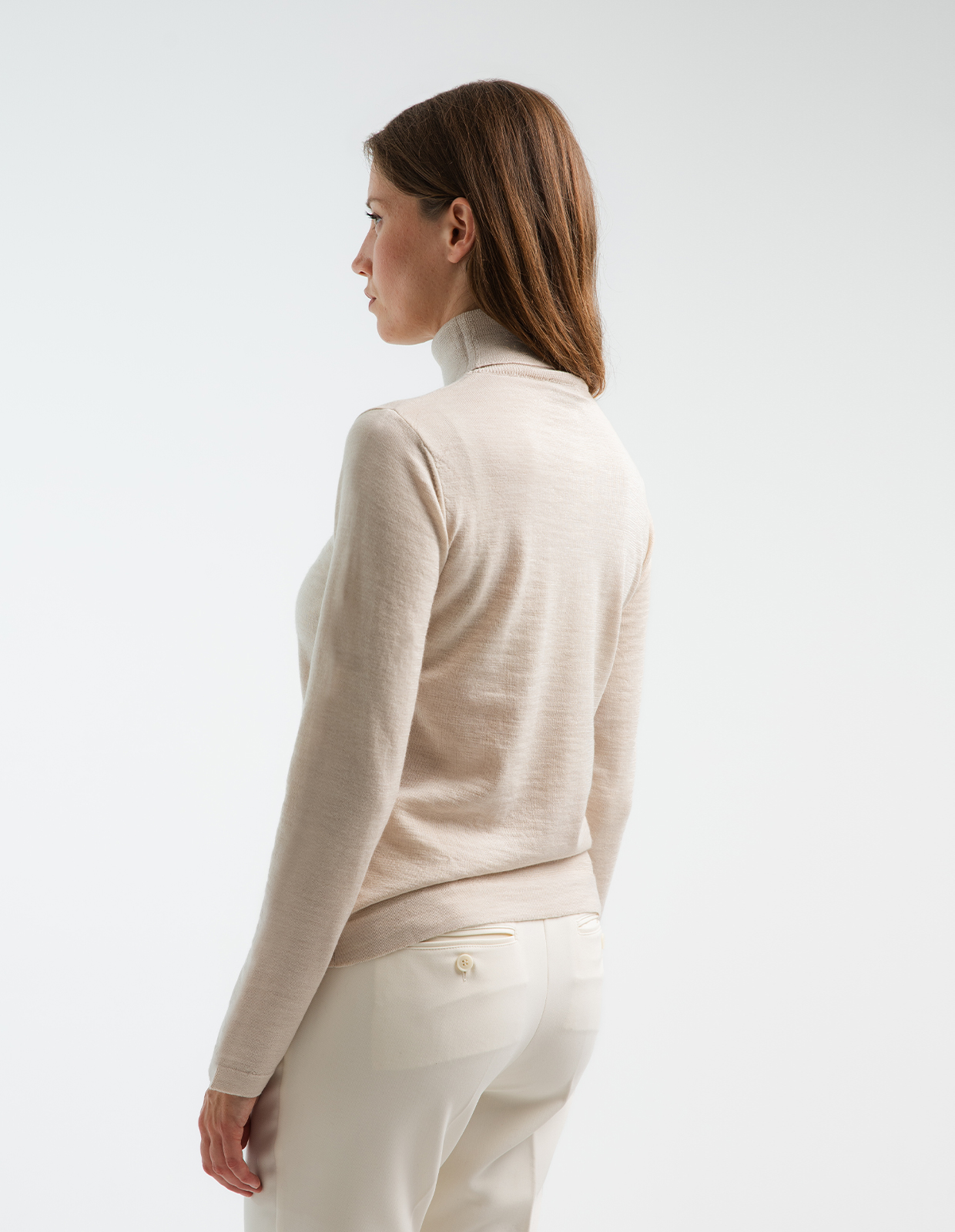 Polotröja Merinoull Ljusbeige