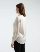 Selma Blus Siden Benvit