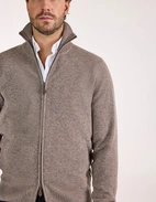 Ballater Cardigan Lammull Gråbeige