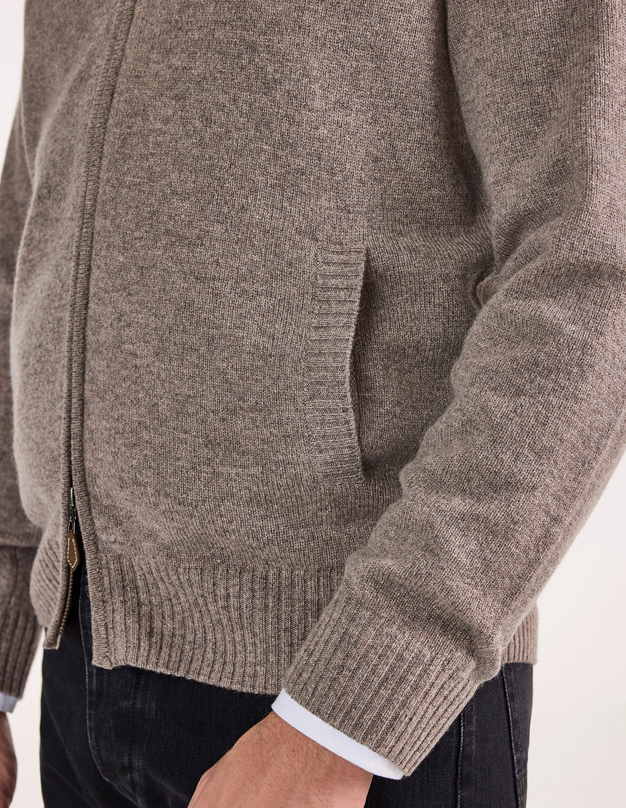 Ballater Cardigan Lammull Gråbeige 56