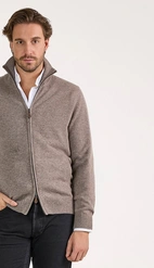 Ballater Cardigan Lammull Gråbeige 56