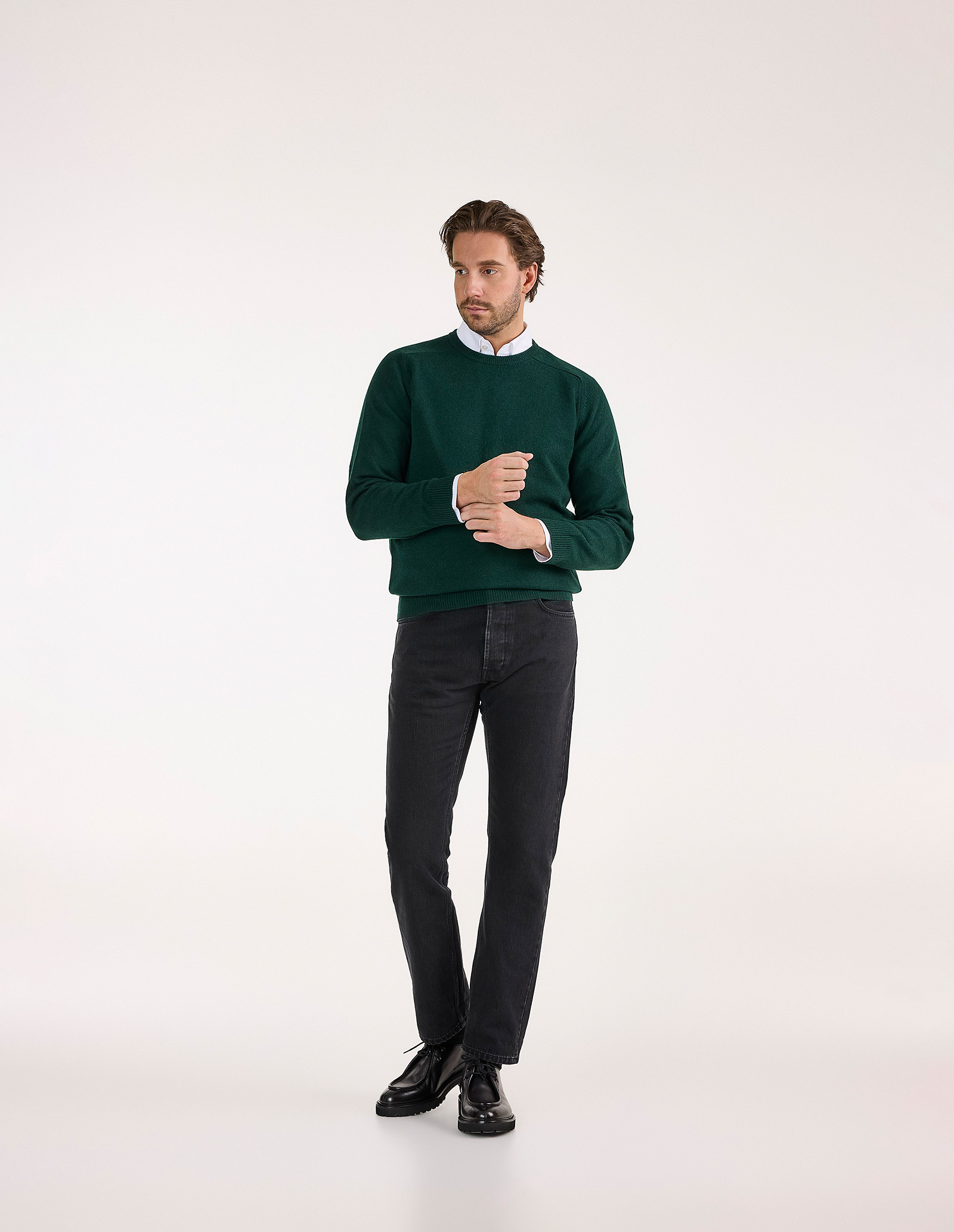 Lenzie Tröja Lammull Mörkgrön