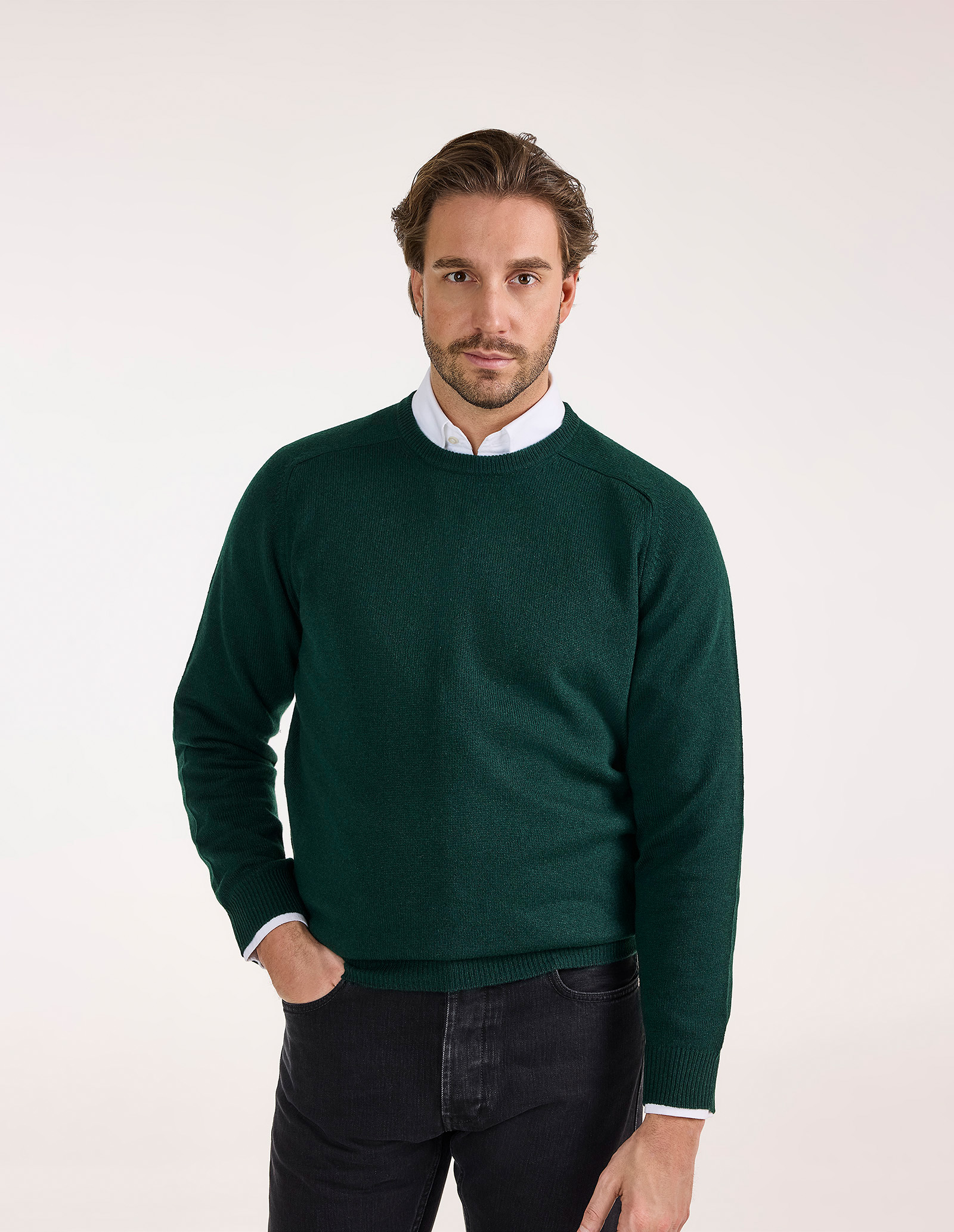 Lenzie Tröja Lammull Mörkgrön