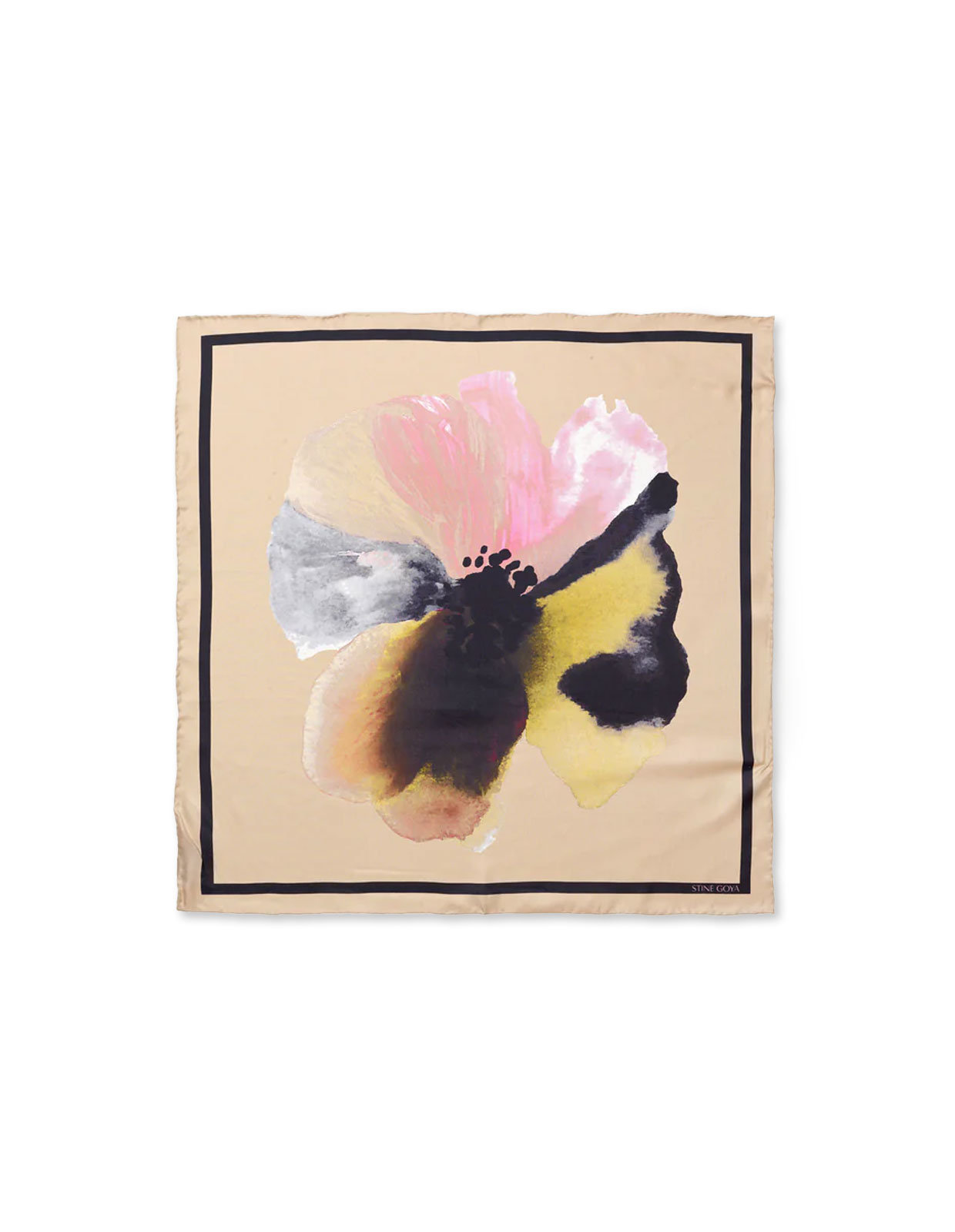 Scarf Siden Rosa Blommig
