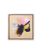 Scarf Siden Rosa Blommig One Size