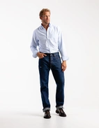 Regular Fit Button Down Oxford Shirt Blå/Vit Randig Stl 44