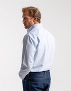 Regular Fit Button Down Oxford Shirt Blå/Vit Randig Stl 44