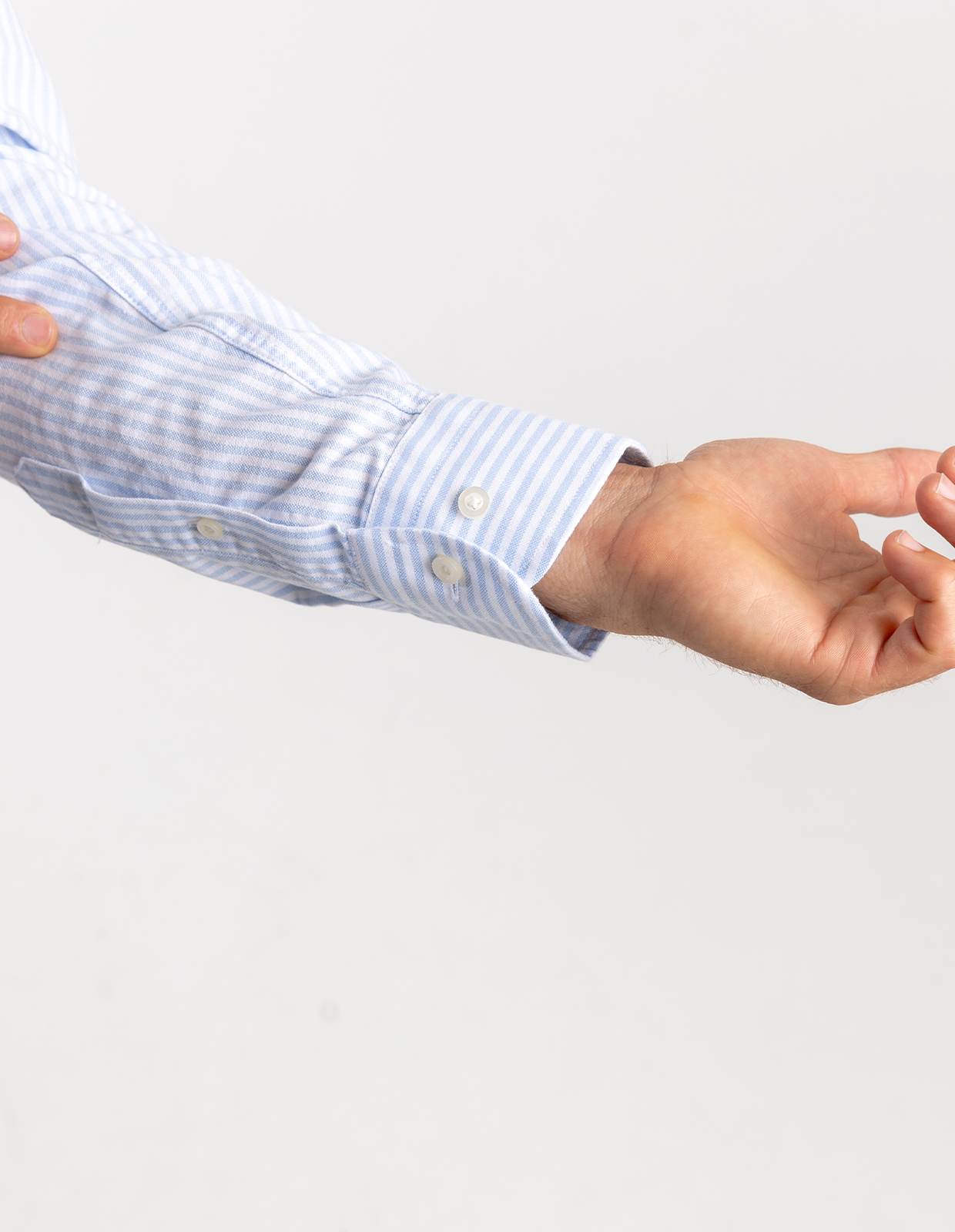 Regular Fit Button Down Oxford Shirt Blå/Vit Randig Stl 44