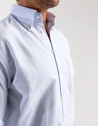 Regular Fit Button Down Oxford Shirt Blå/Vit Randig Stl 44