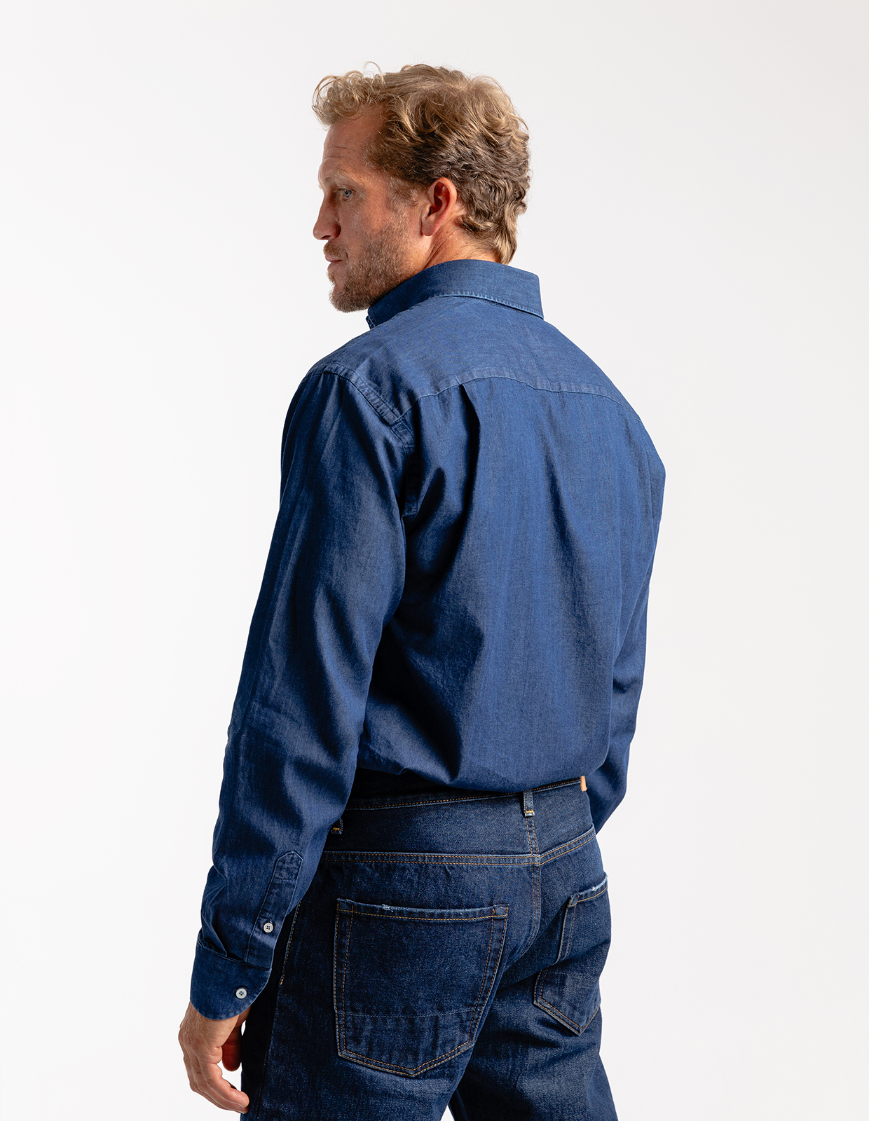 Regular Fit Skjorta Denim Mörkblå
