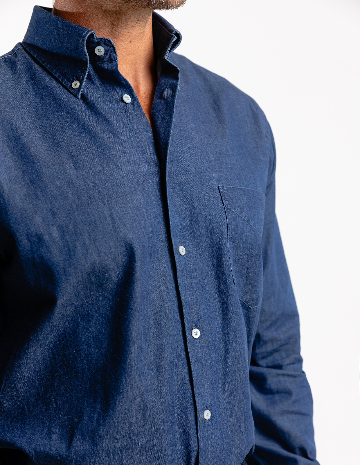 Regular Fit Skjorta Denim Mörkblå