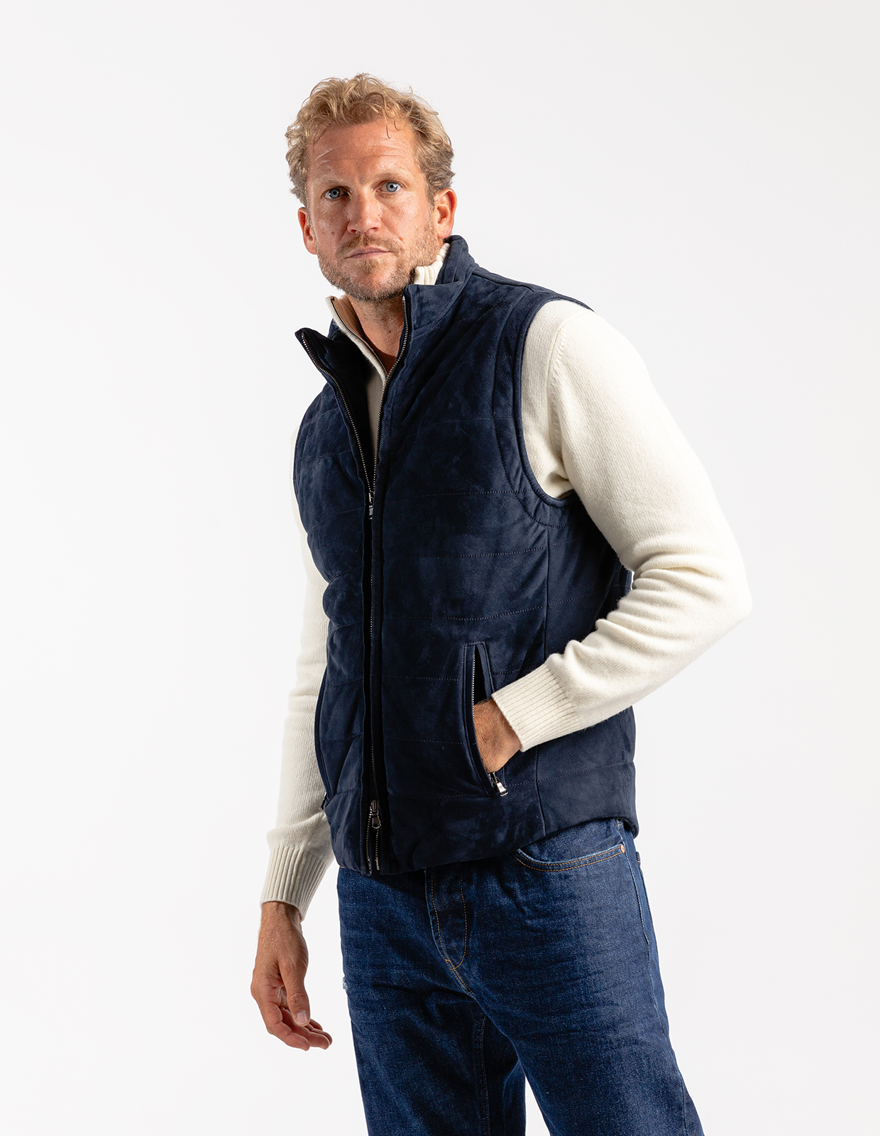 Väst Mocka Navy