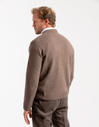 Tröja Rundhals Ull/Cashmere Mörkbrun S