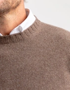 Tröja Rundhals Ull/Cashmere Mörkbrun L