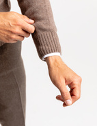 Tröja Rundhals Ull/Cashmere Mörkbrun S