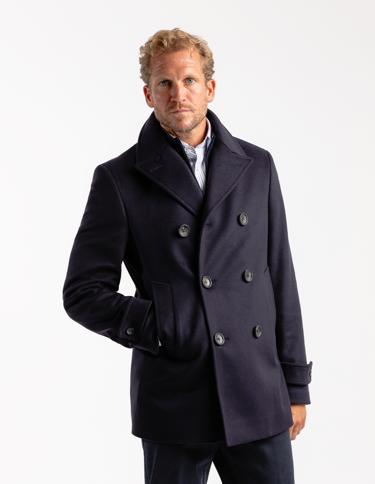 Skepparkavaj Ull/Cashmere Navy