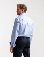 Regular Fit Skjorta Bomull Glencheck Blå Stl 43