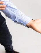 Regular Fit Skjorta Bomull Glencheck Blå Stl 43