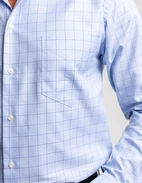 Regular Fit Skjorta Bomull Glencheck Blå Stl 43