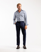 Slim Fit Skjorta Bomull Rutig Vit/Grå/Blå